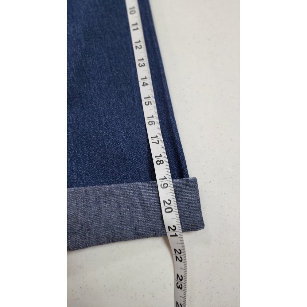Womens Embroidered Denim Jean Shirt Cuffed Hem Midi Length Casual Everyday - Picture 11 of 12